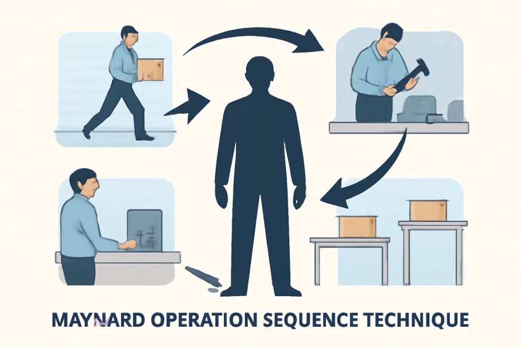 Engineer analyzing work task with Maynard Operation Sequence Technique